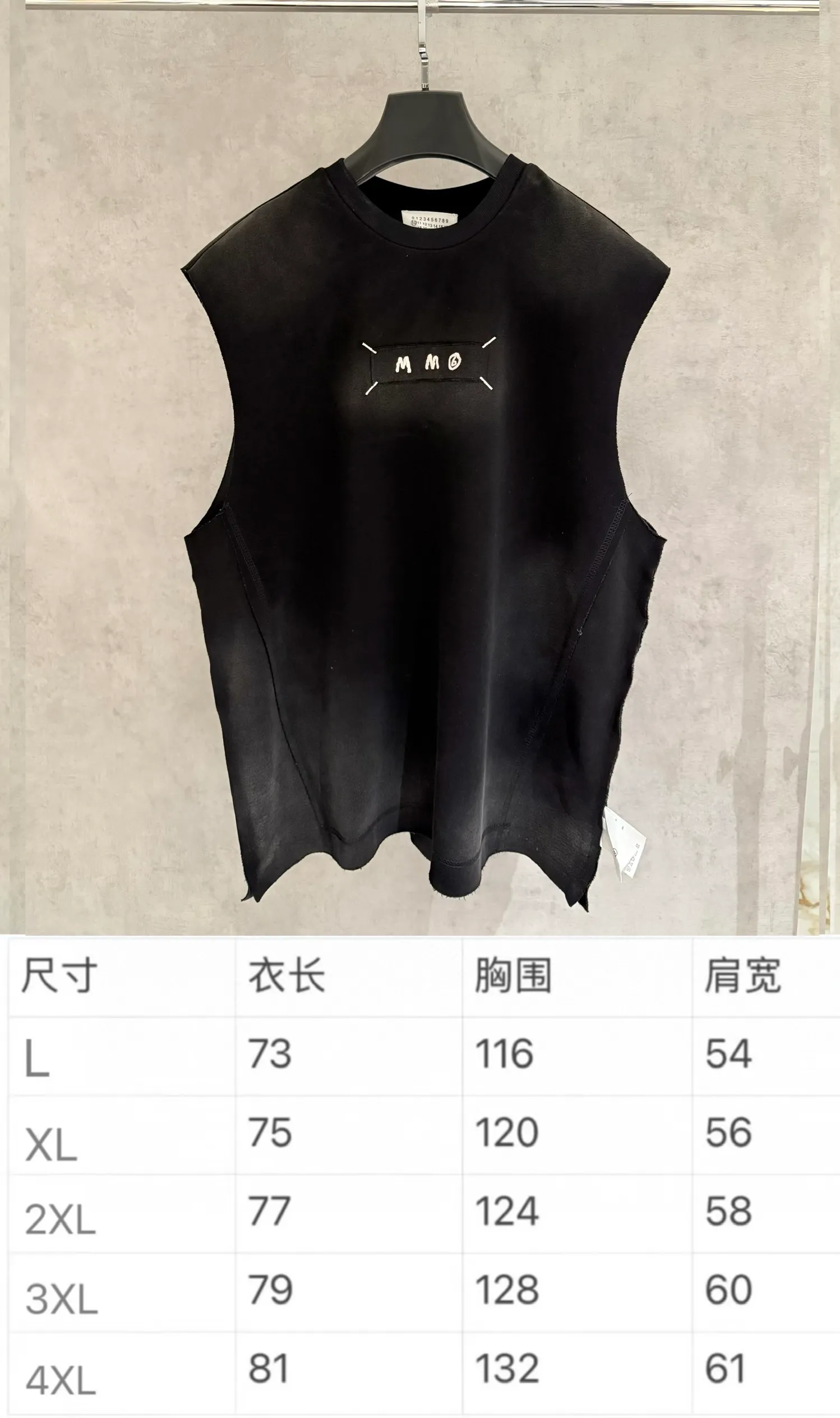 🅿️200 [Strict quality control] CH Crow Heart Sleeveless Round Neck T-shirt 320g heavy-duty composite fabric The upper body is wide and stylish Ice-feeling experience on the inside Waist side splicing tailoring Spray horse slip plus burning process The oversize version highlights the trendy design Size: L-4XL